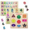Lefan Wooden Learning Educational Board for Kids, Puzzle Toys for 2 Years Old Boys & Girls (Alphabets, Numbers & Shapes) (ABC, Numbers & Shape)
